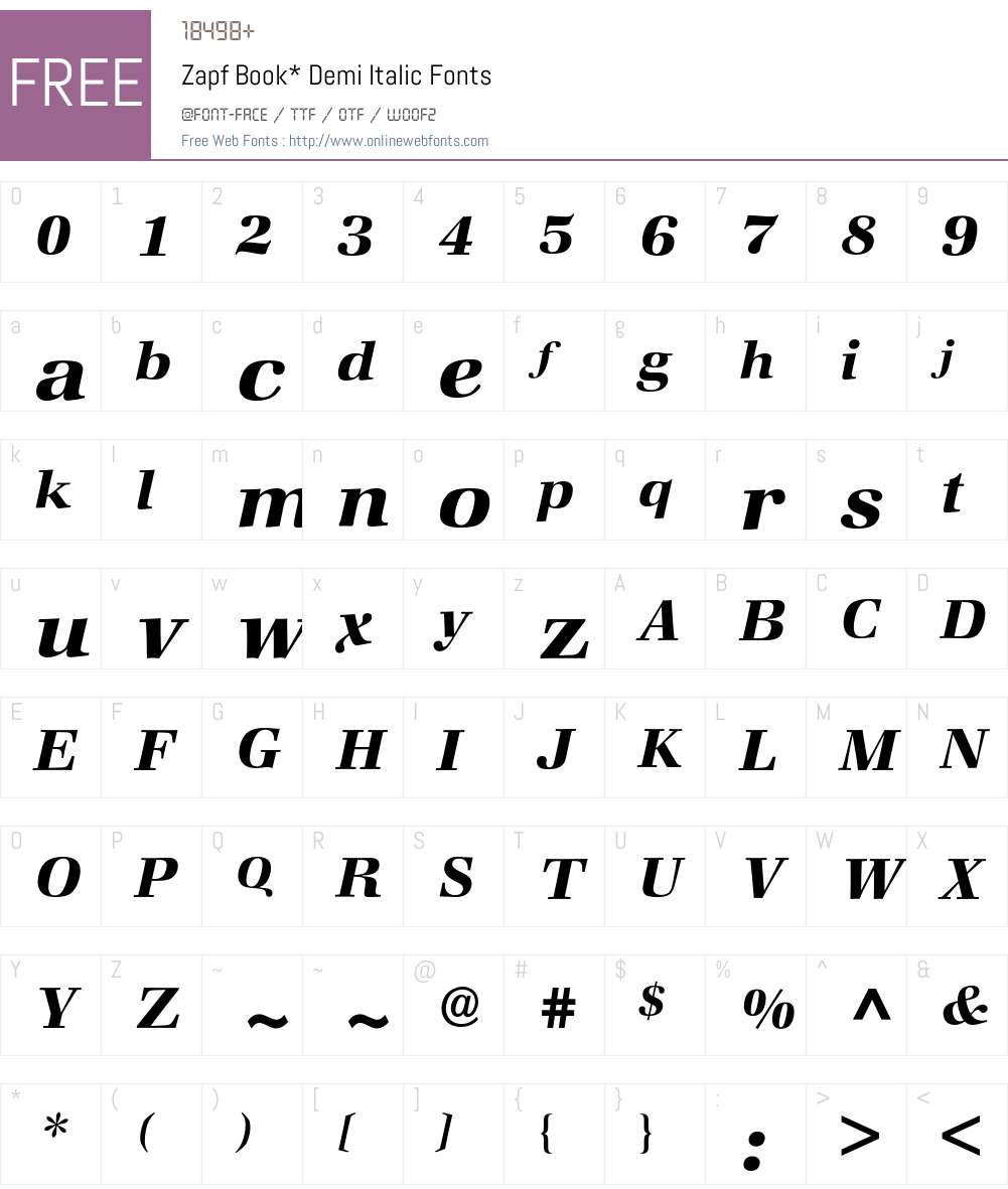 Zapf Book BQ Font Screenshots