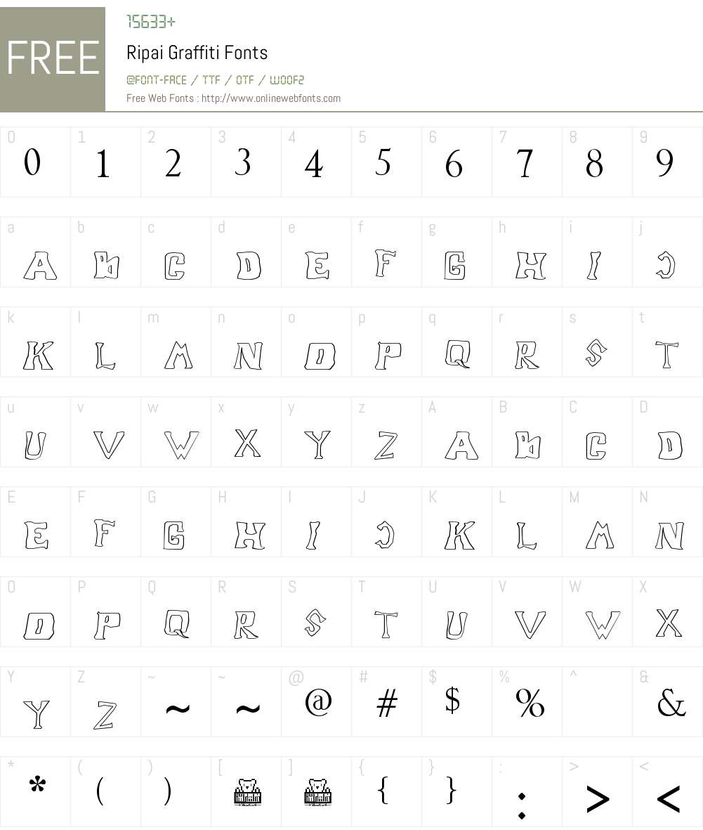 Ripai Graffiti Font Screenshots
