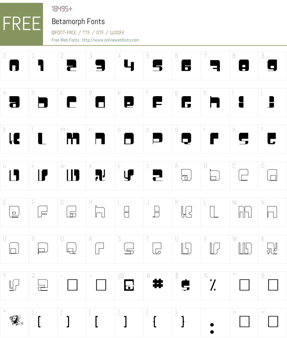 Betamorph Font Screenshots