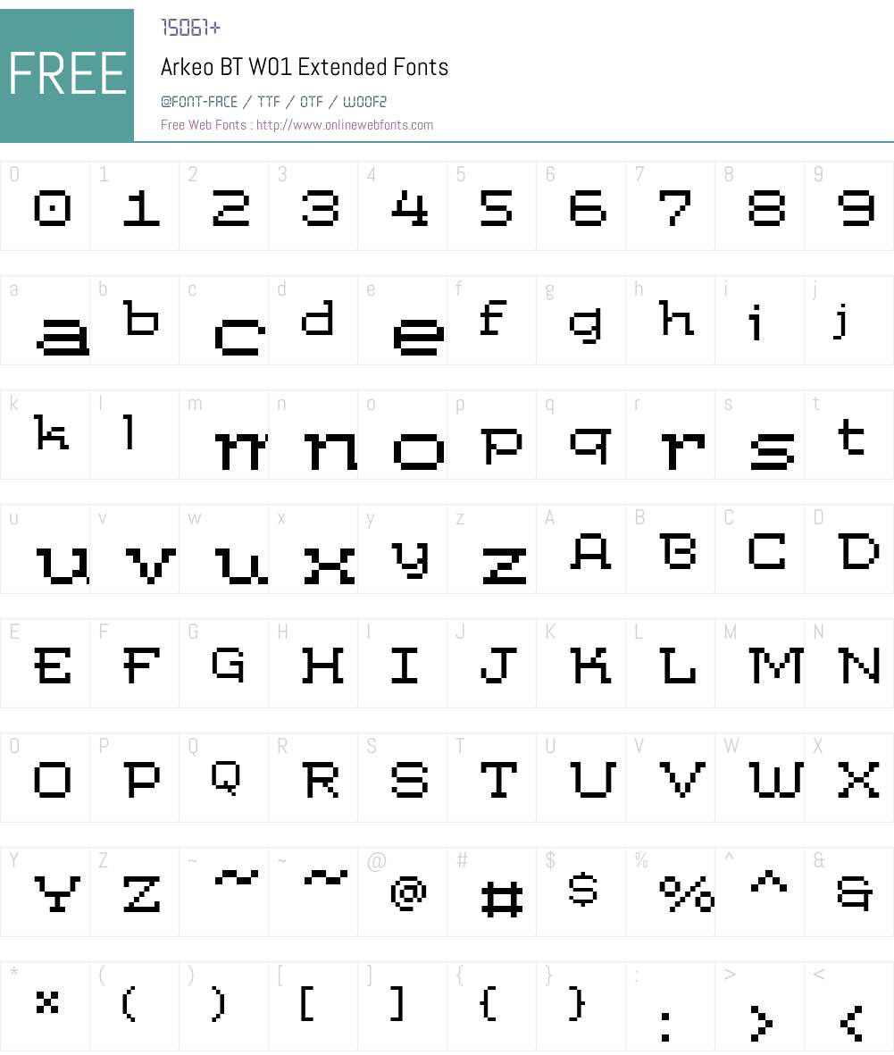 ArkeoBTW01-Extended Font Screenshots