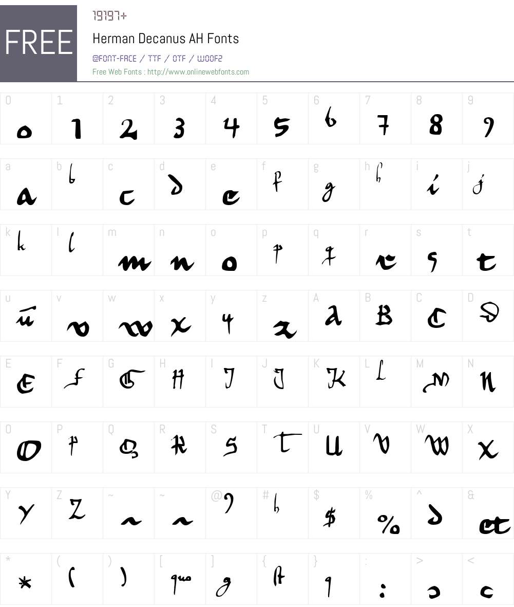 Herman Decanus AH Font Screenshots