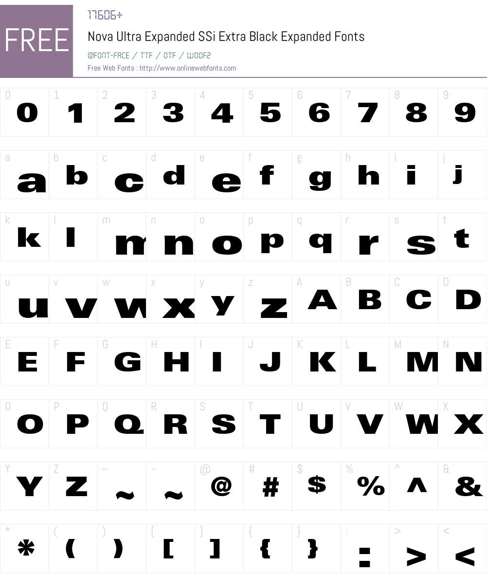 Nova Ultra Expanded SSi Font Screenshots