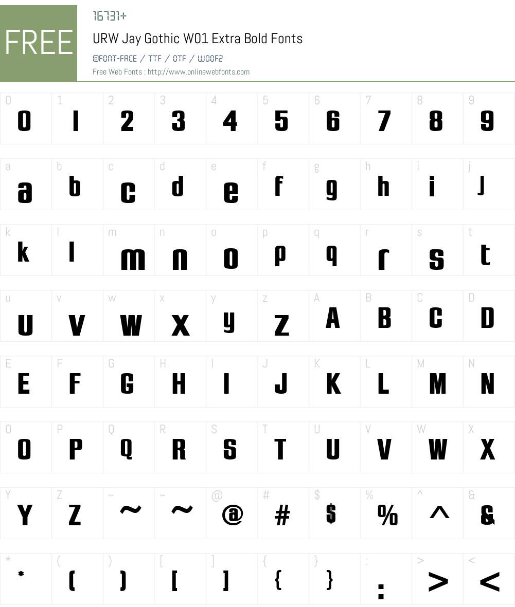 URWJayGothicW01-ExtraBold Font Screenshots