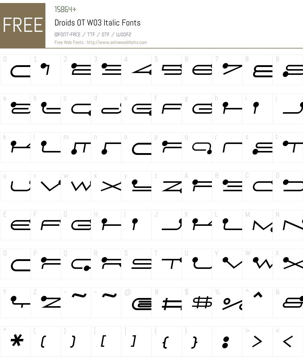 FF Droids Font Screenshots
