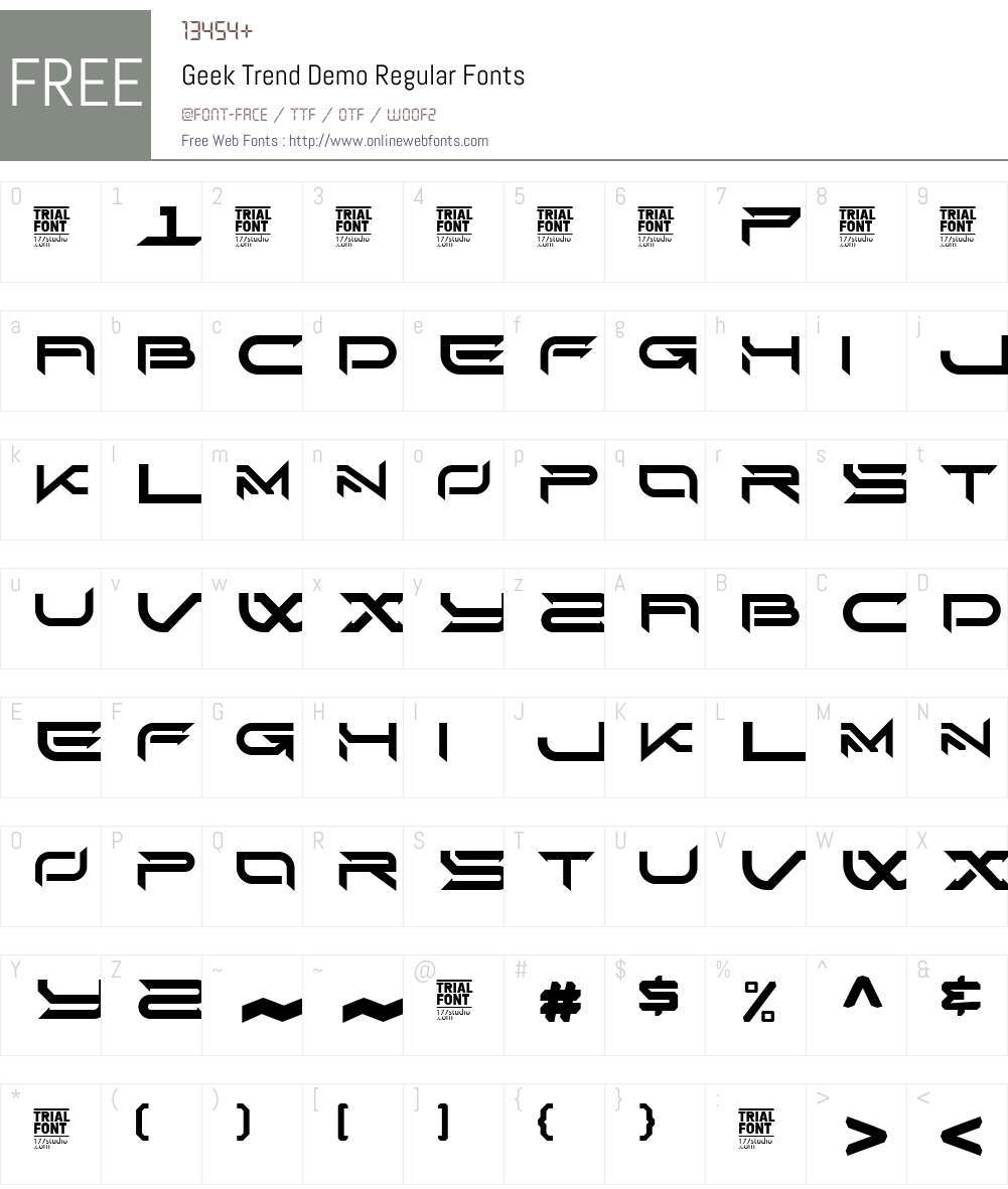 Geek Trend Demo 1.001 Fonts Free Download - OnlineWebFonts.COM