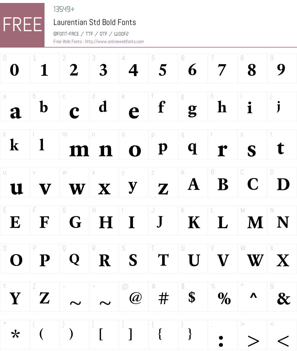 Laurentian Std Font Screenshots