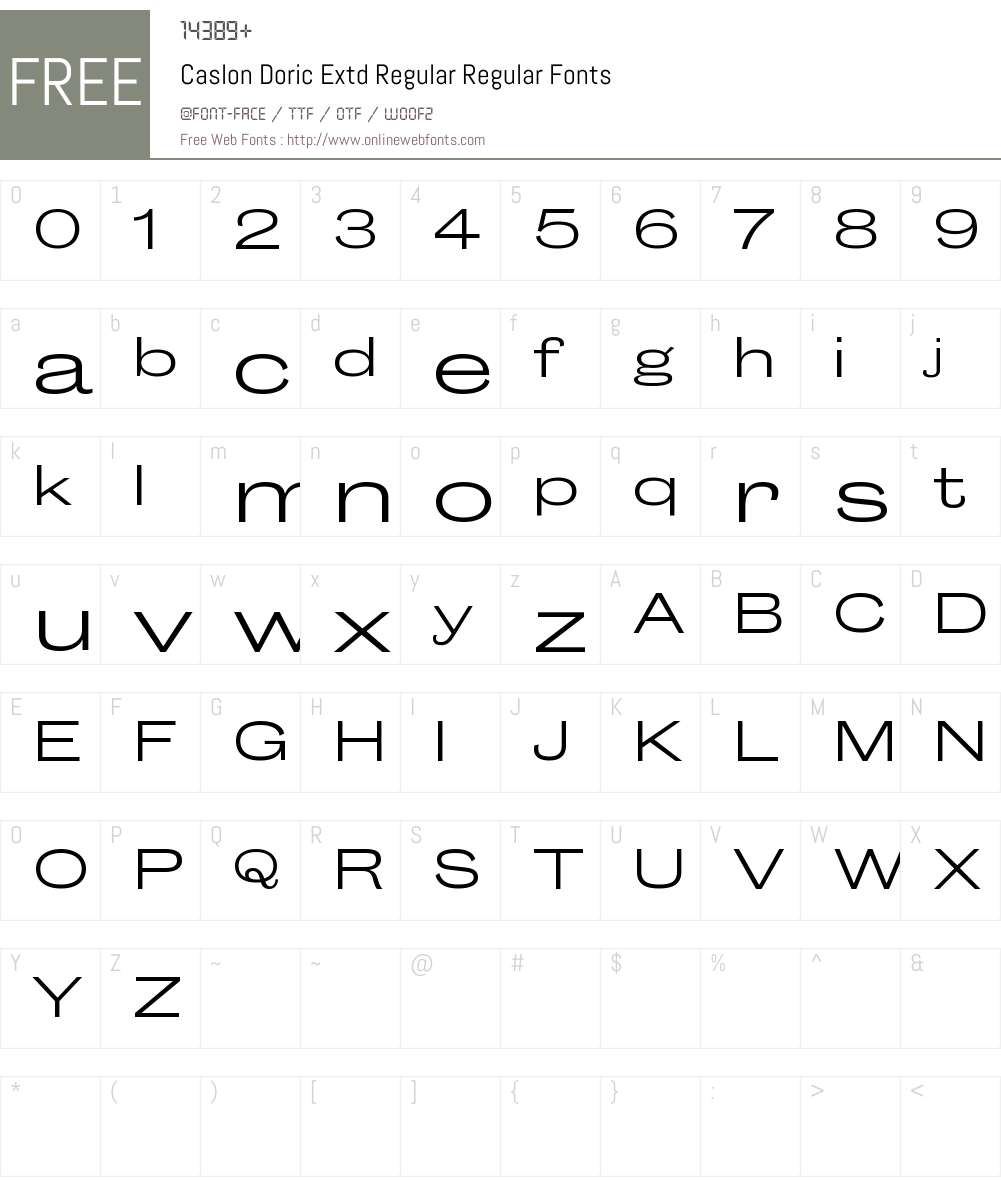 Caslon Doric Extd Regular Font Screenshots