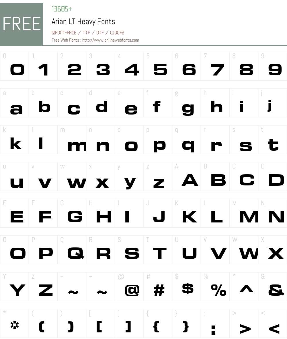 ArianLT-Heavy Font Screenshots