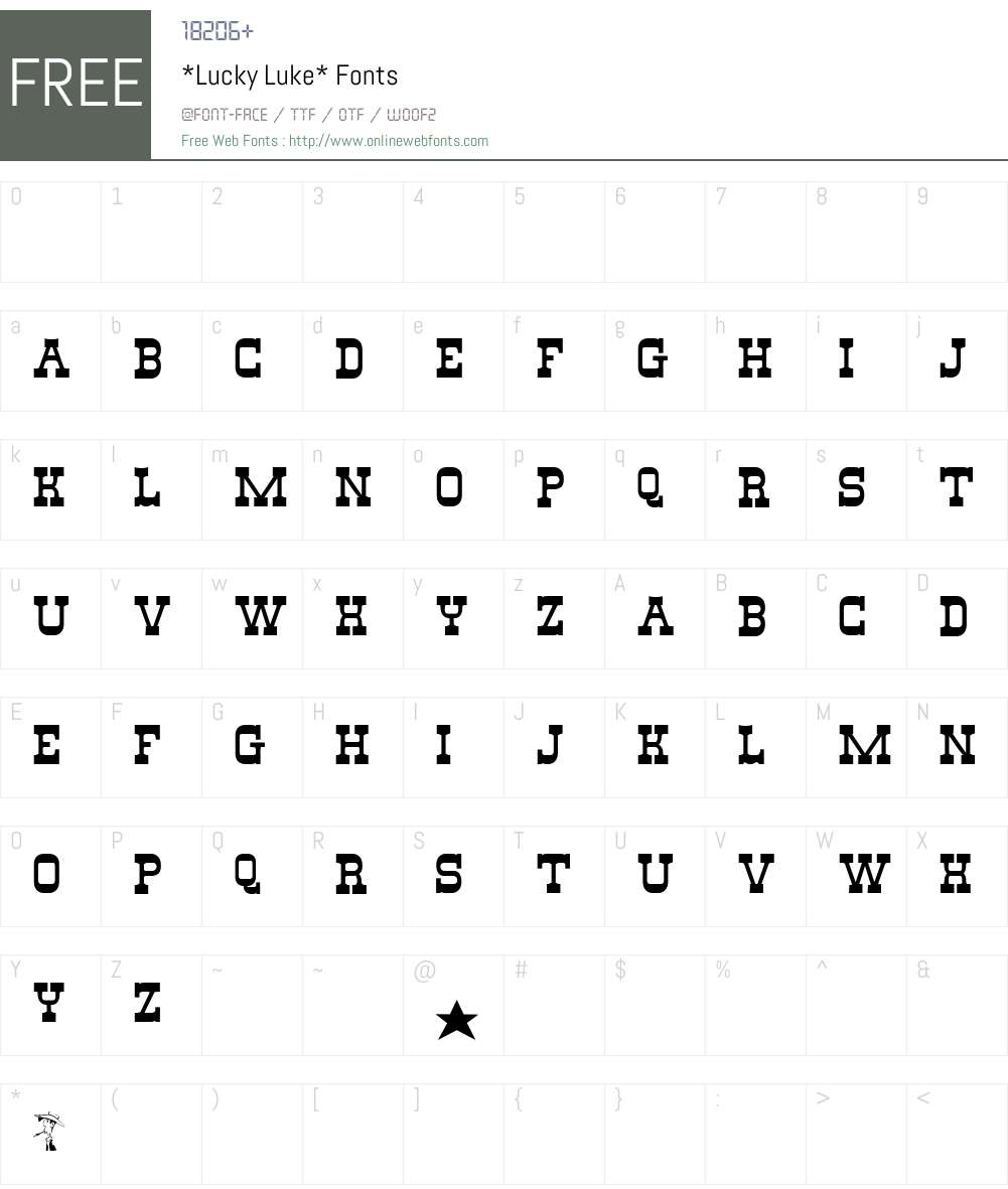 *Lucky Luke* Font Screenshots