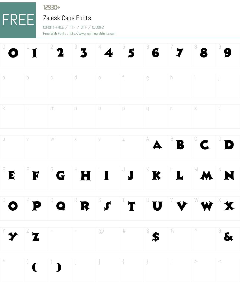 ZaleskiCaps Font Screenshots