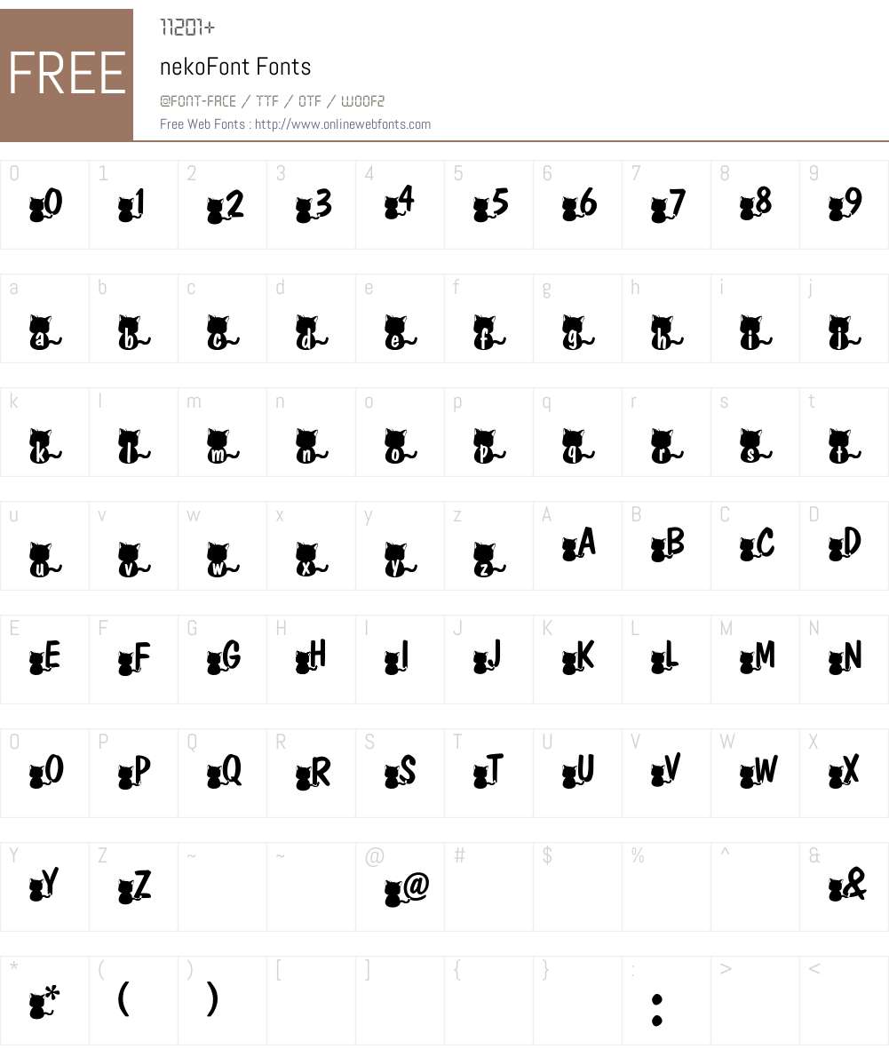 nekoFont Font Screenshots