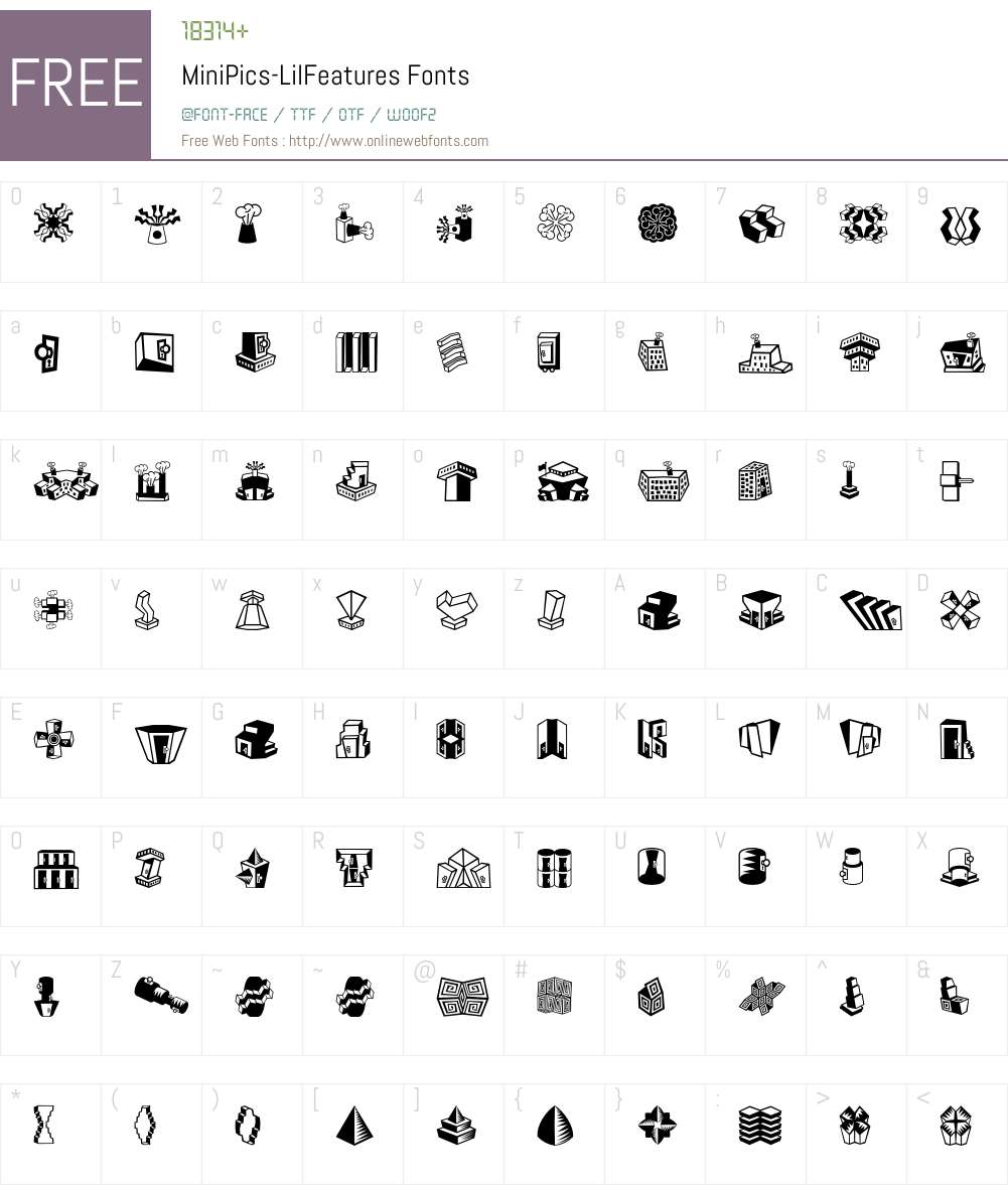 MiniPics Font Screenshots