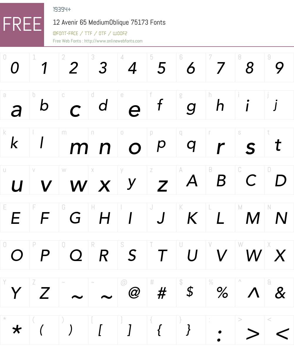 Avenir Font Screenshots