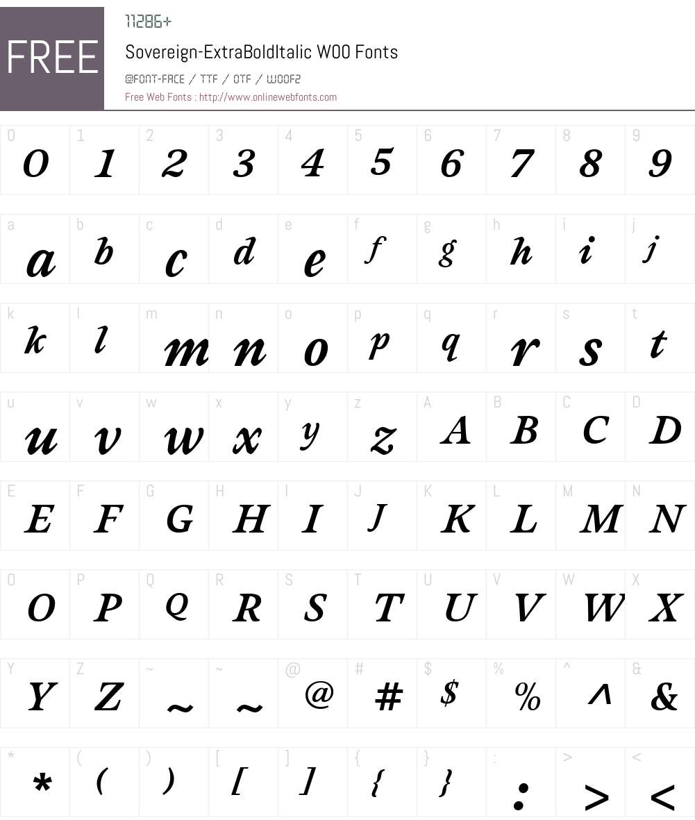 Sovereign Font Screenshots