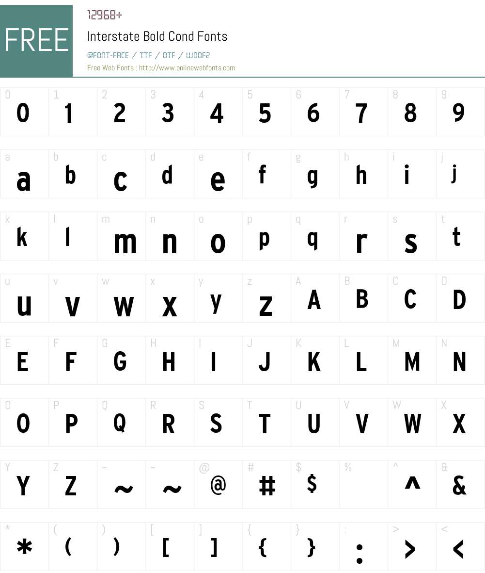 Interstate Font Screenshots