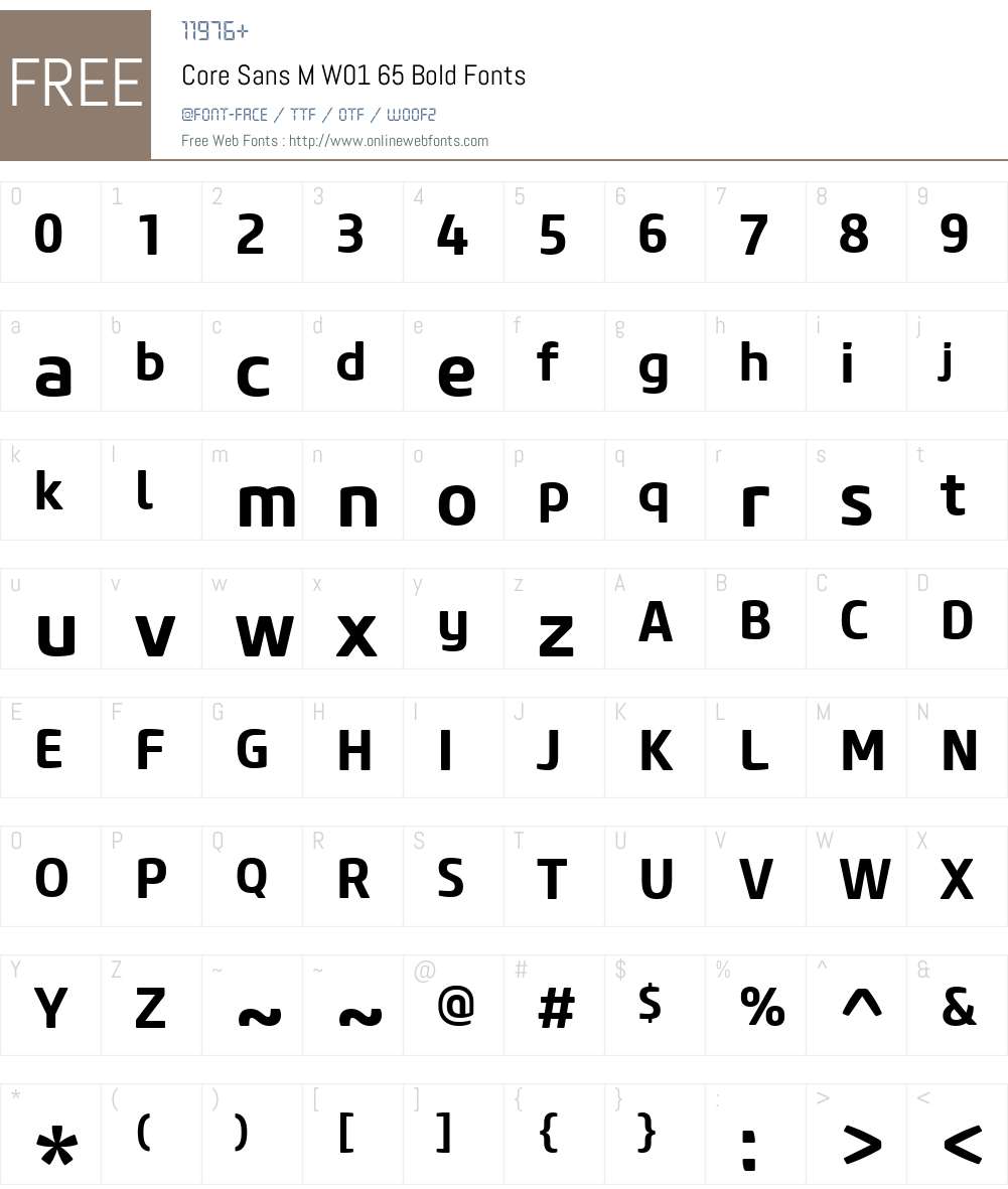 CoreSansMW01-65Bold Font Screenshots
