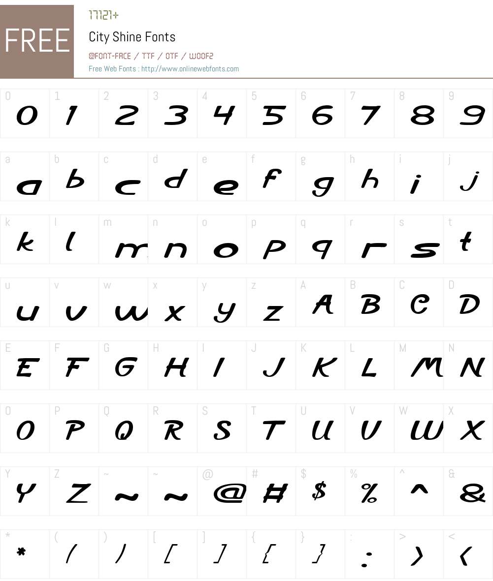 City Shine Font Screenshots