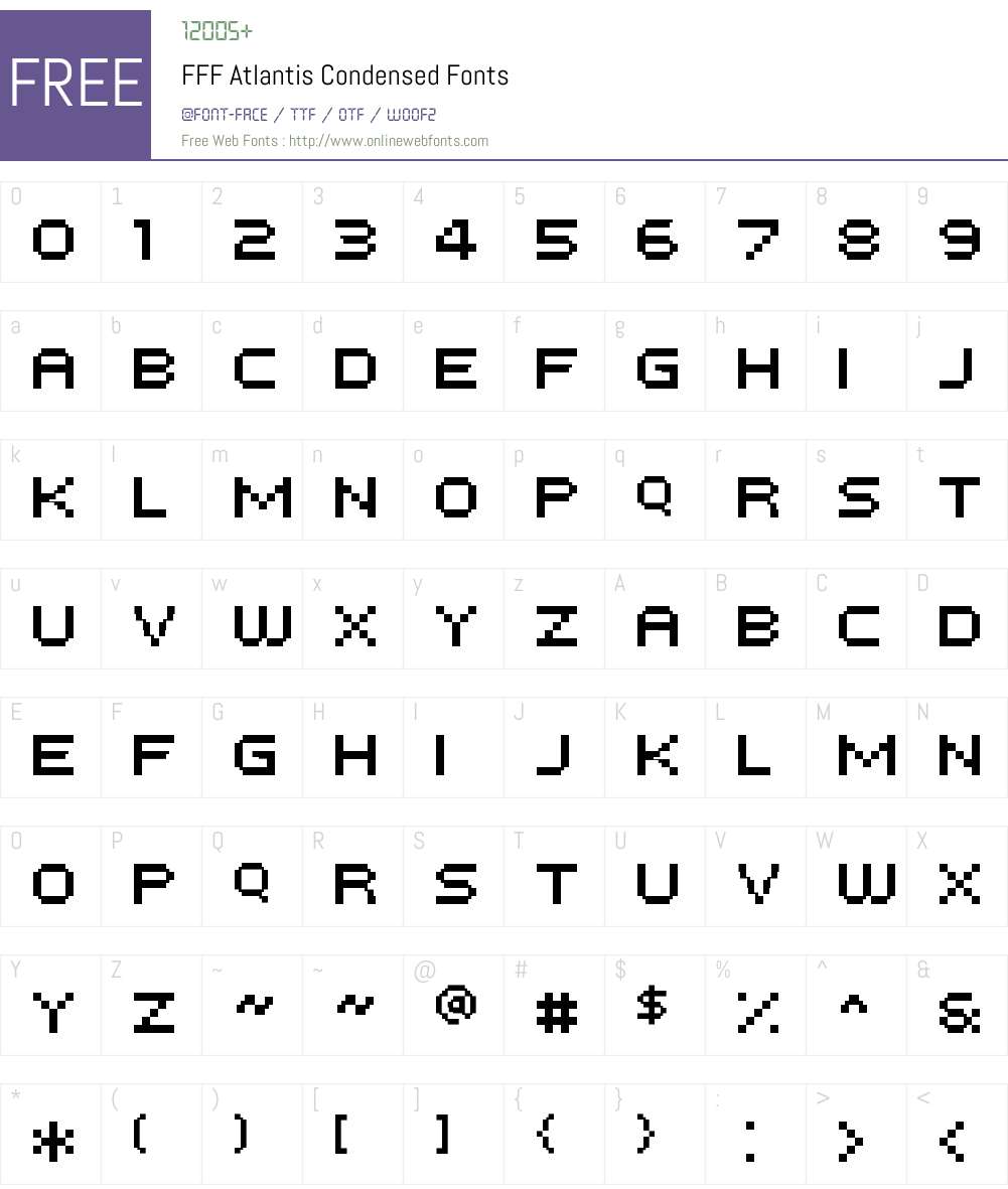 FFF Atlantis Condensed Font Screenshots