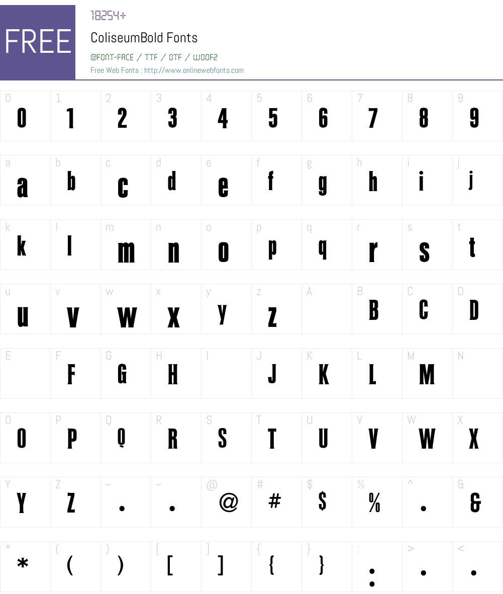 ColiseumBold Font Screenshots