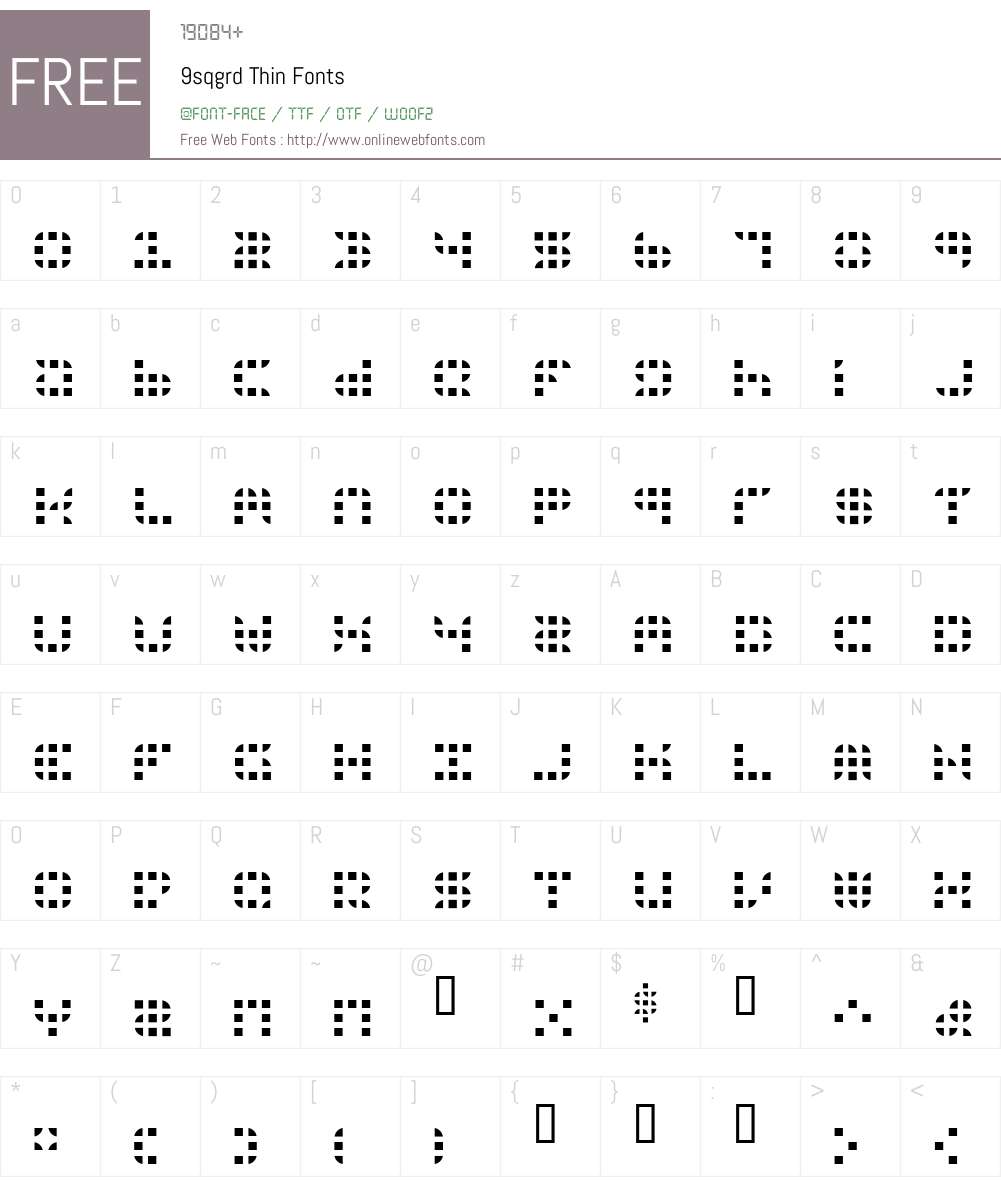 9sqgrd Font Screenshots