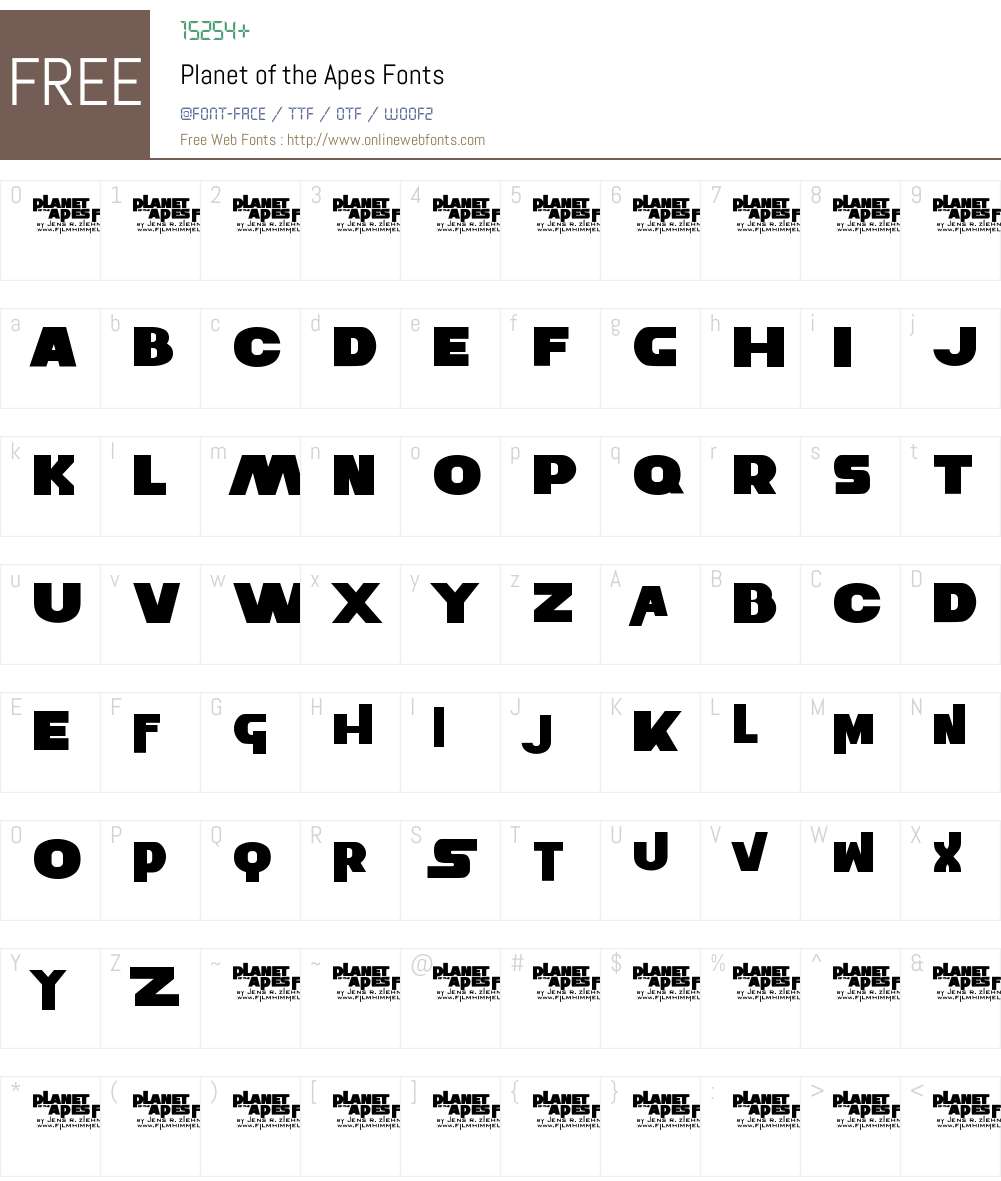Planet of the Apes Font Screenshots