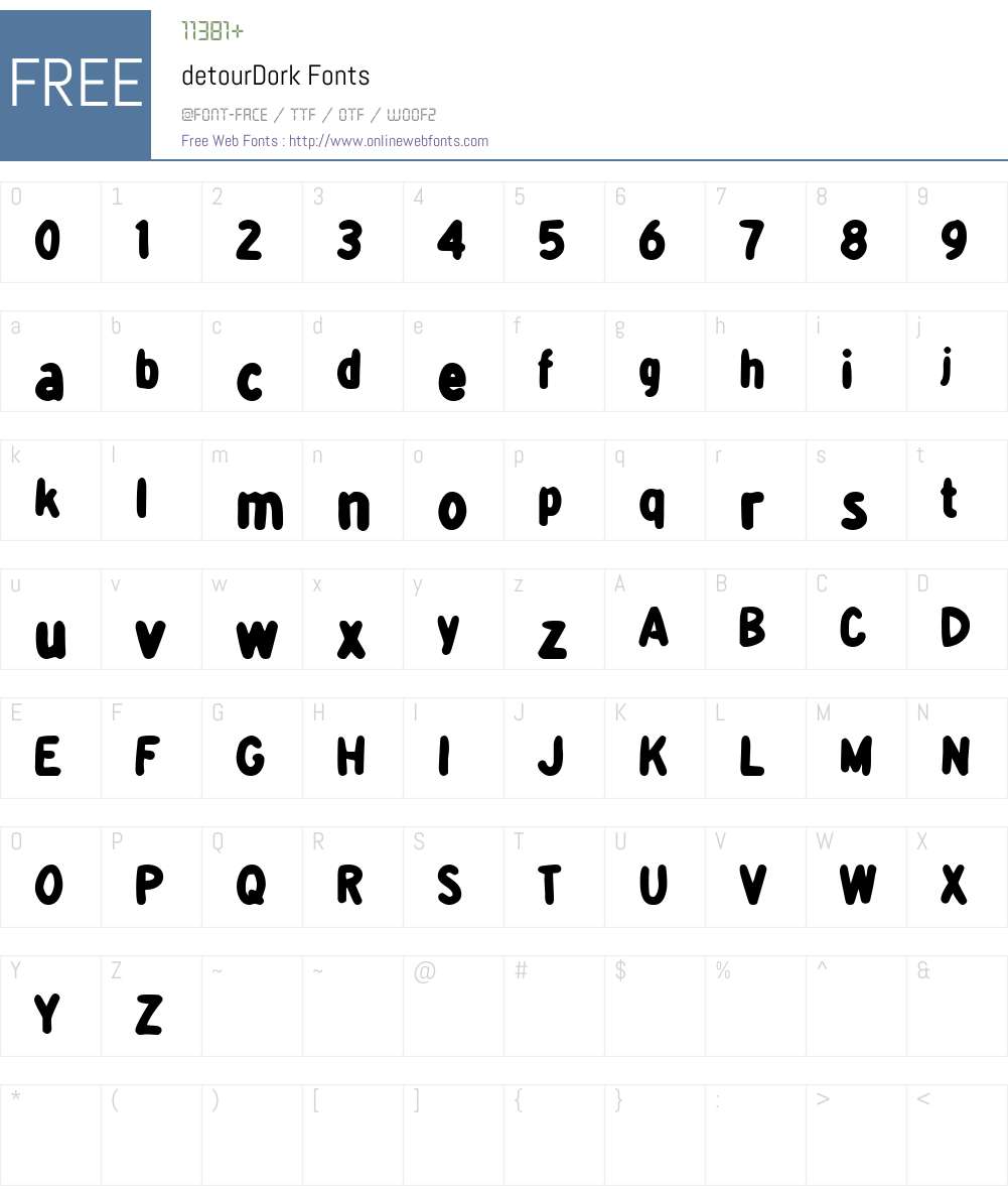 detourDork Font Screenshots