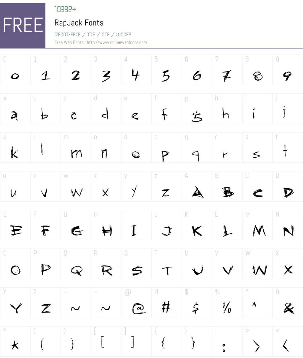 RapJack Font Screenshots
