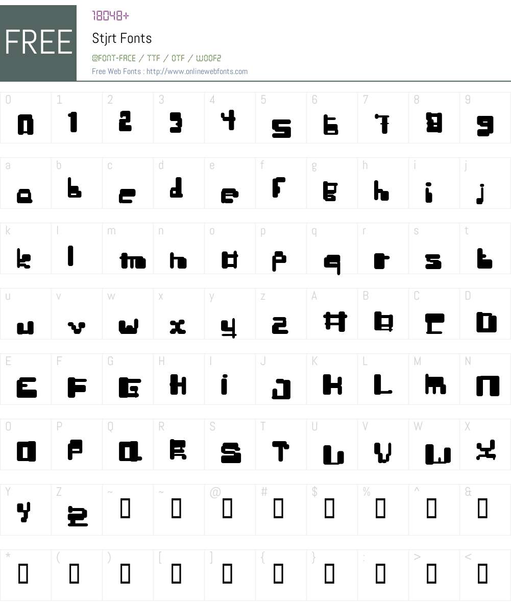 Stjrt Font Screenshots