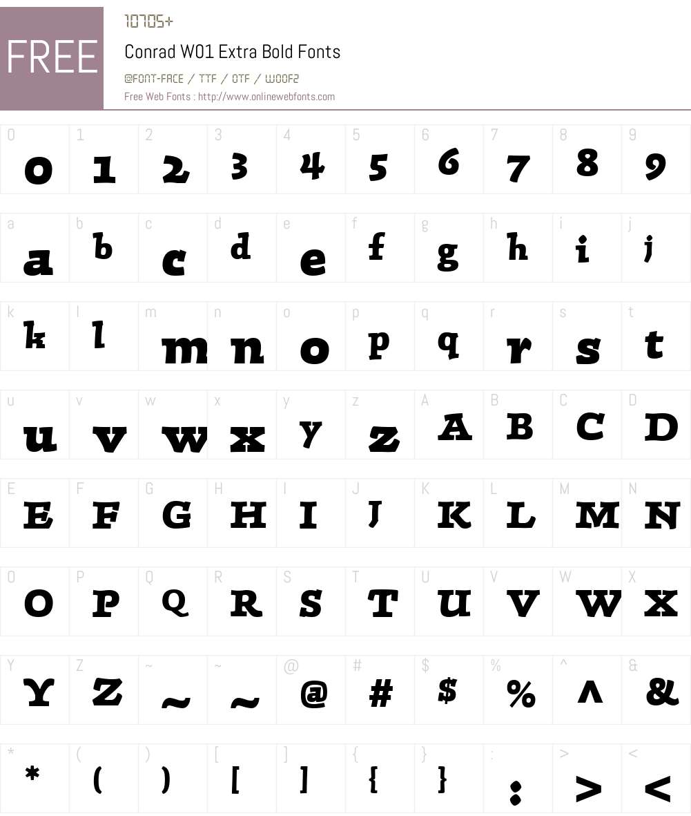 ConradW01-ExtraBold Font Screenshots