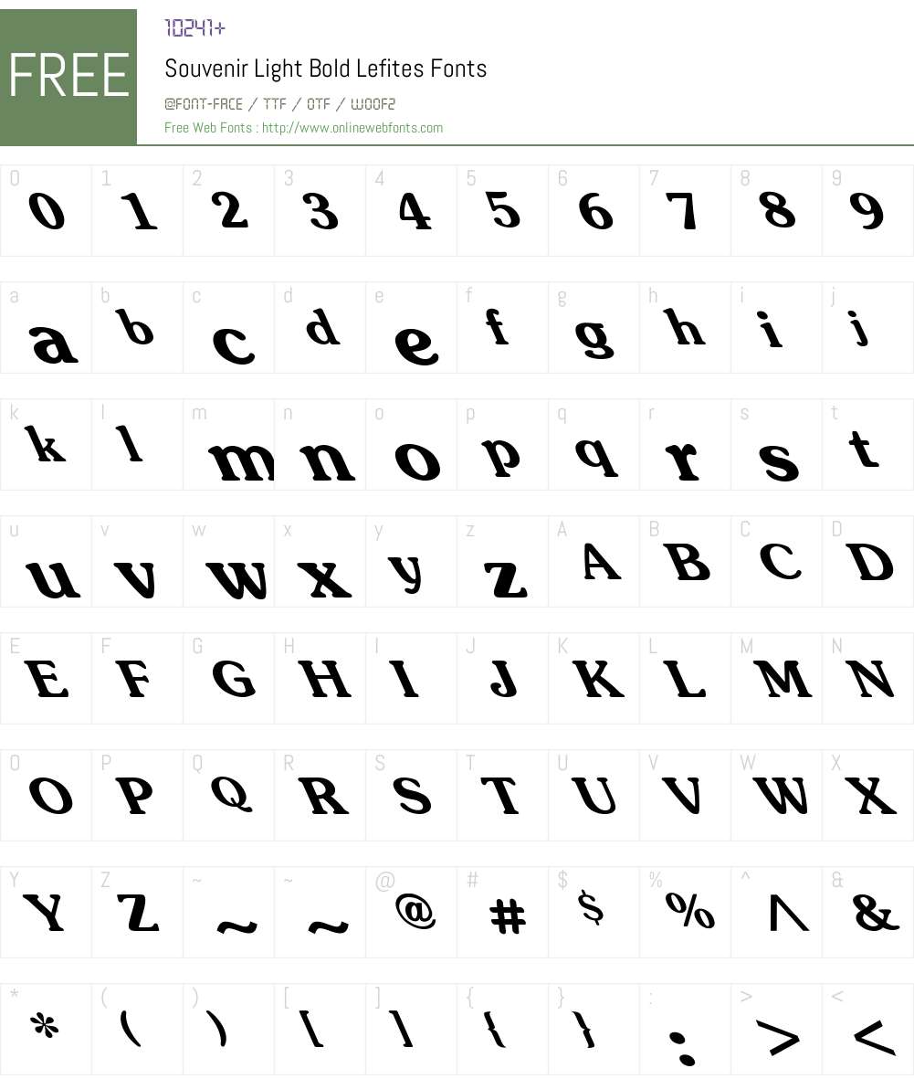 Souvenir-Light-Bold Lefites Font Screenshots