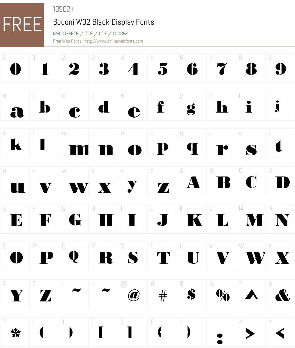 Bodoni Font Screenshots
