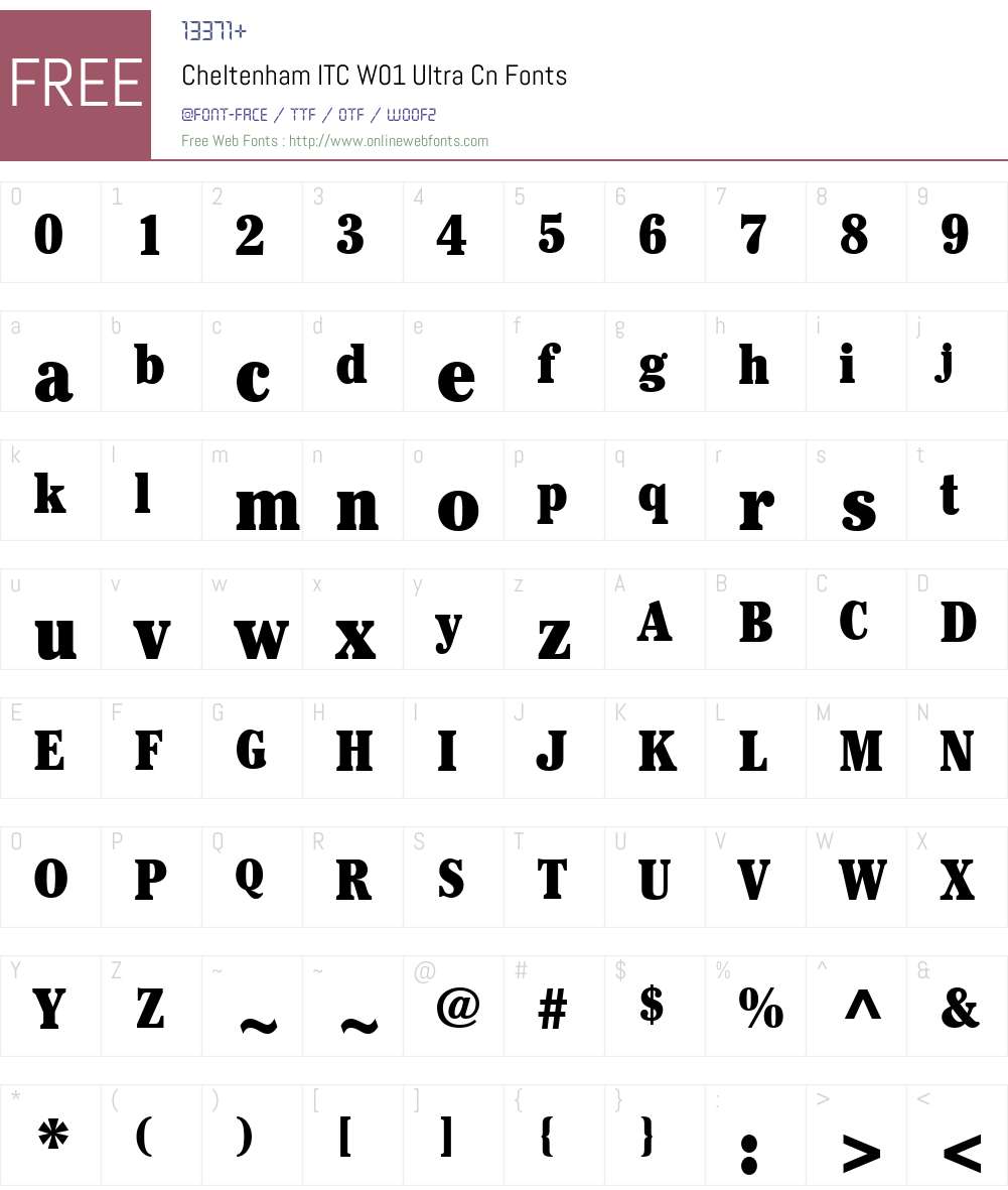 CheltenhamITCW01-UltraCn Font Screenshots