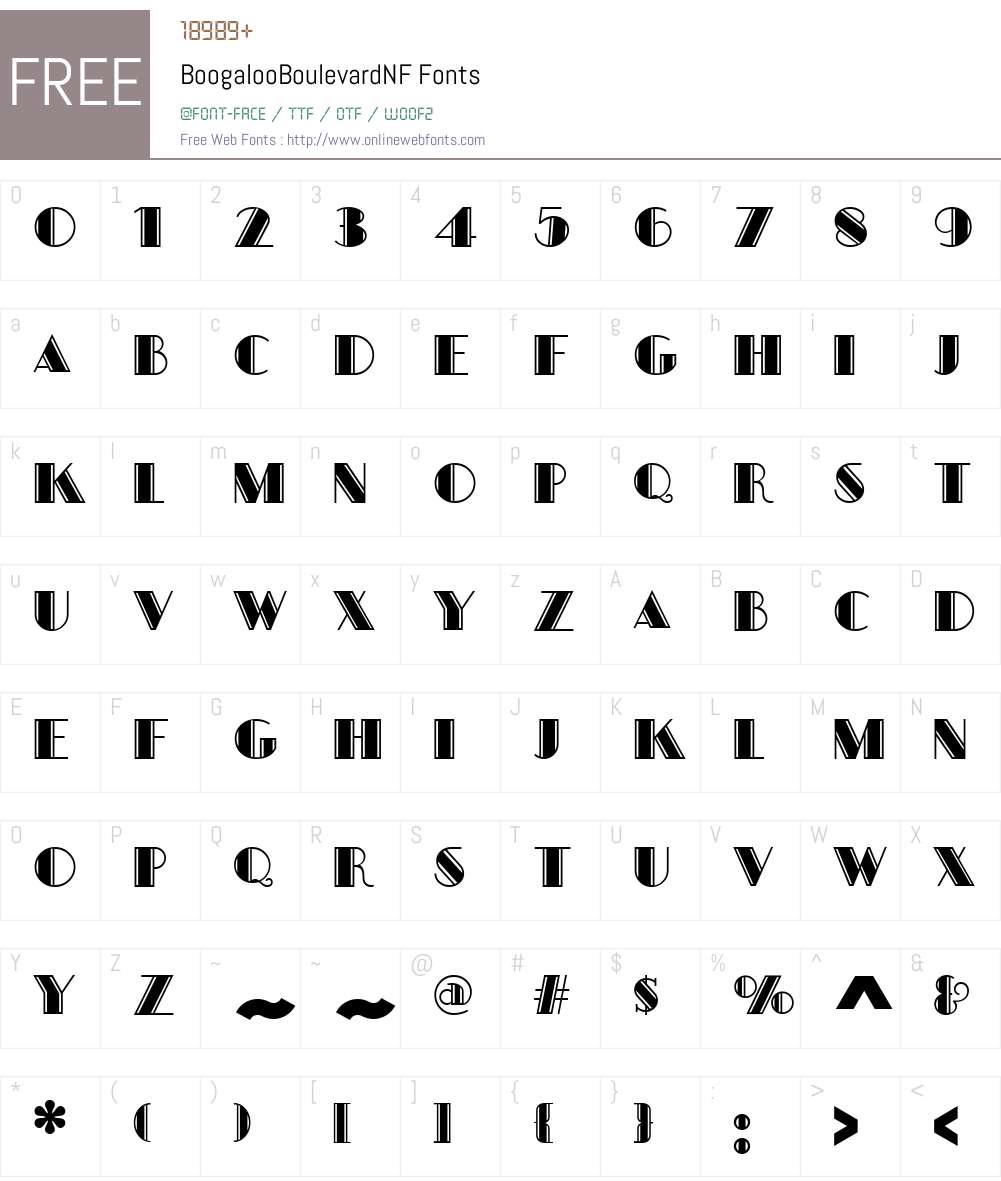 BoogalooBoulevardNF Font Screenshots