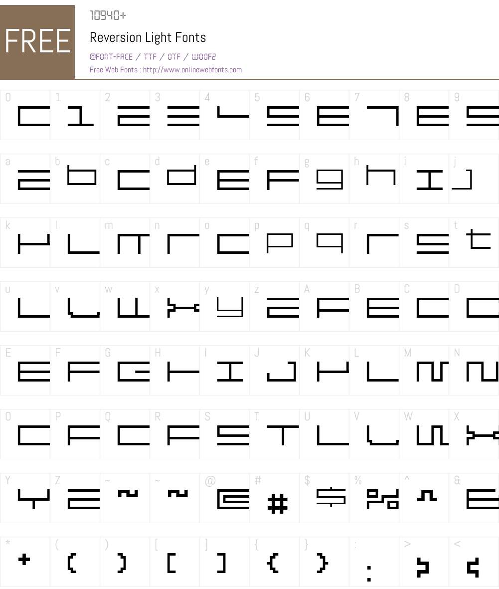 Reversion Font Screenshots