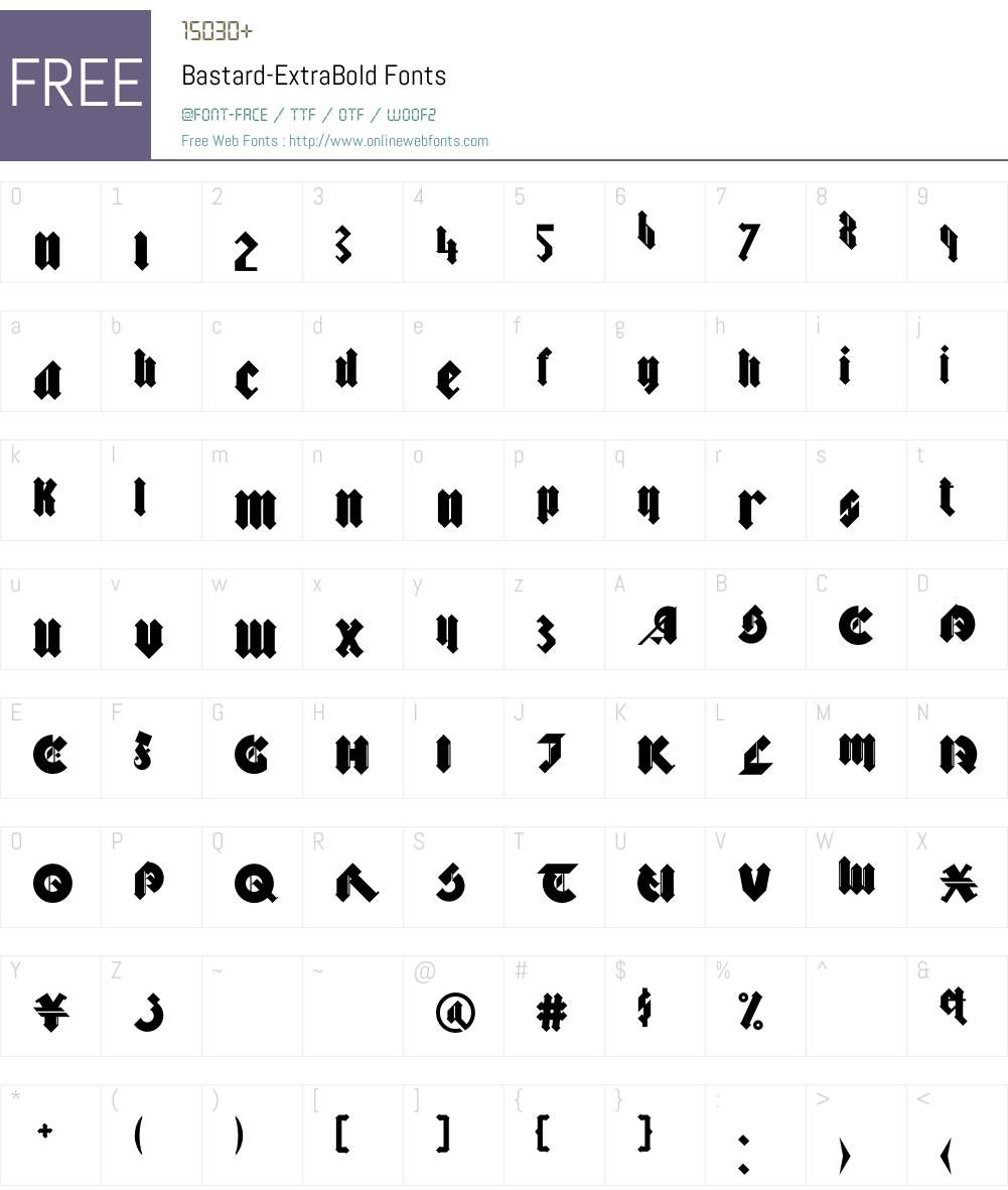 Bastard Font Screenshots
