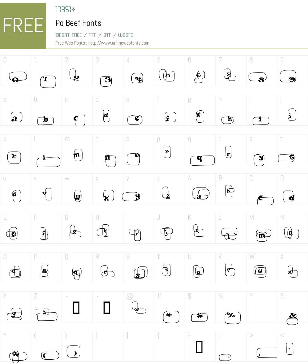 Po Beef Font Screenshots