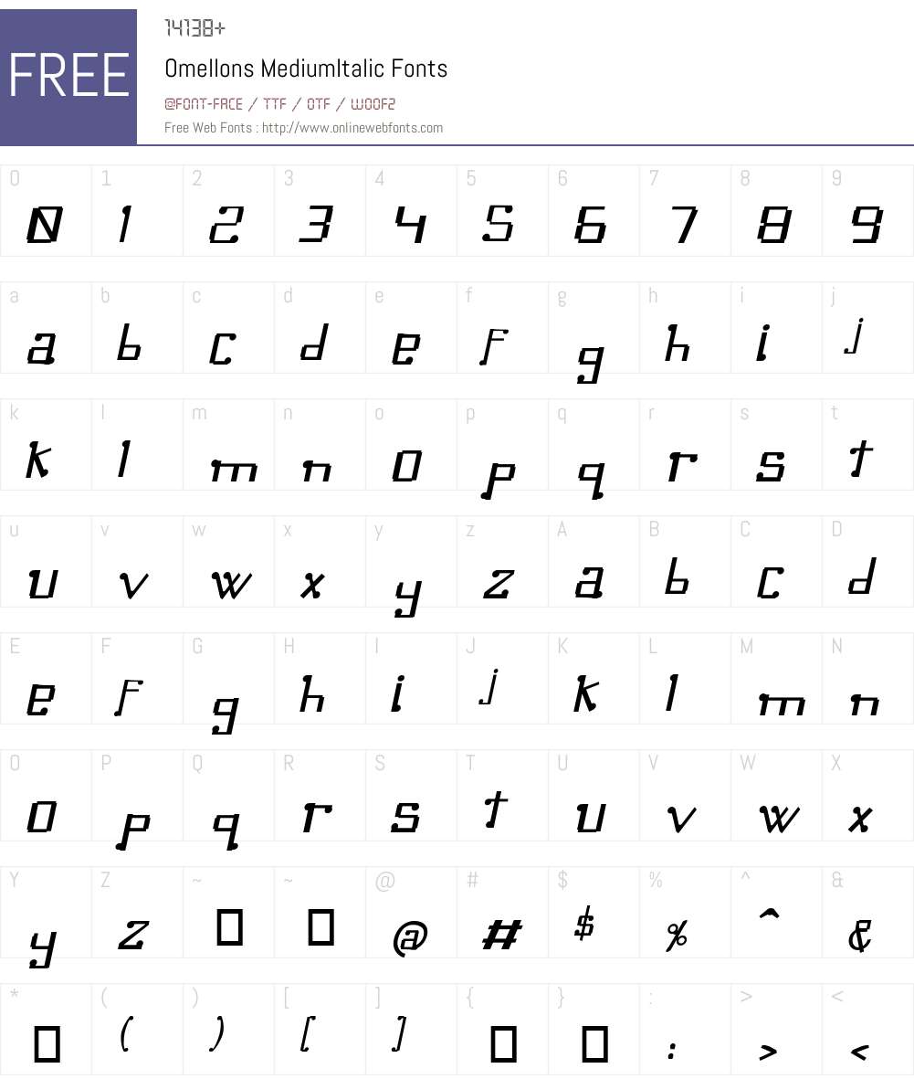 Omellons Font Screenshots