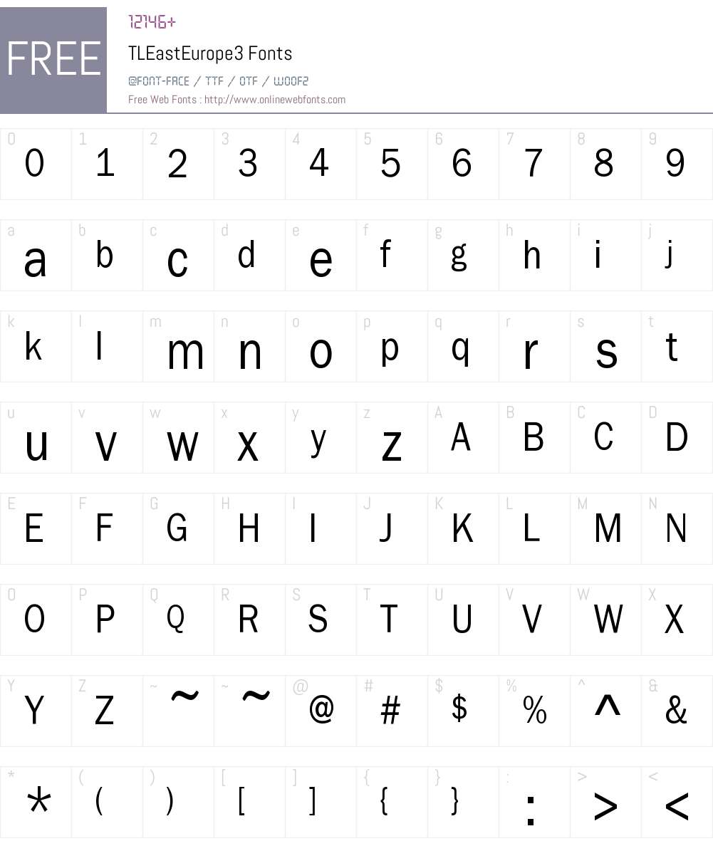 TLEastEurope3 Font Screenshots