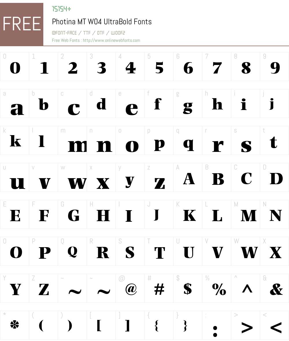 Photina Font Screenshots