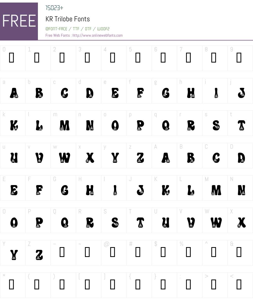 KR Trilobe Font Screenshots