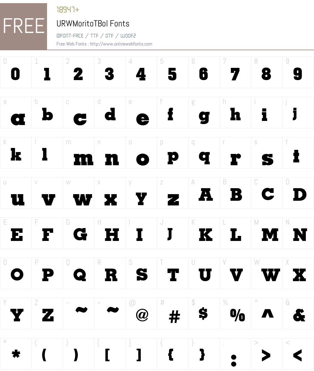 URWMoritoTBol Font Screenshots