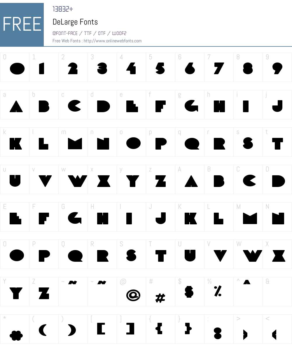 DeLarge Font Screenshots