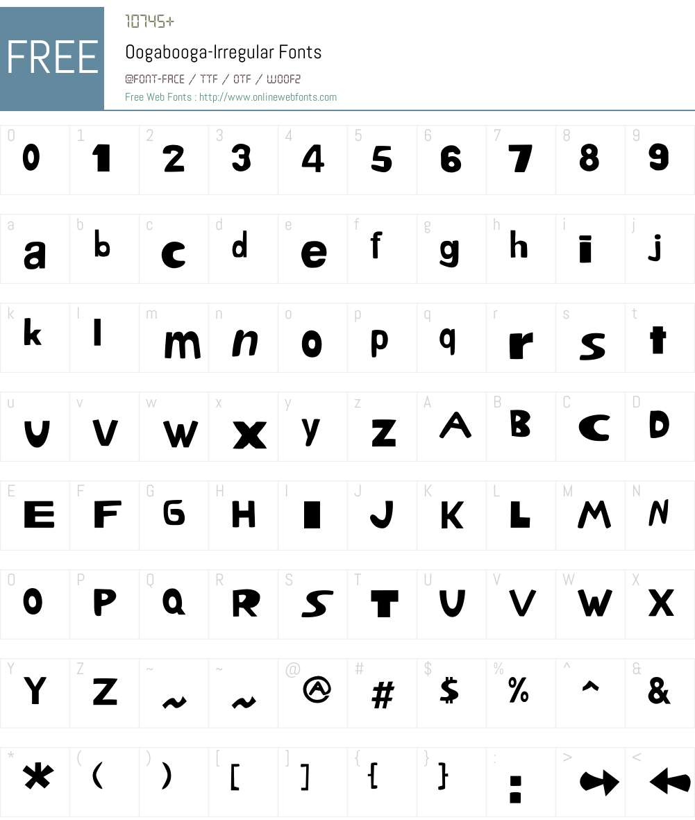 Oogabooga Font Screenshots