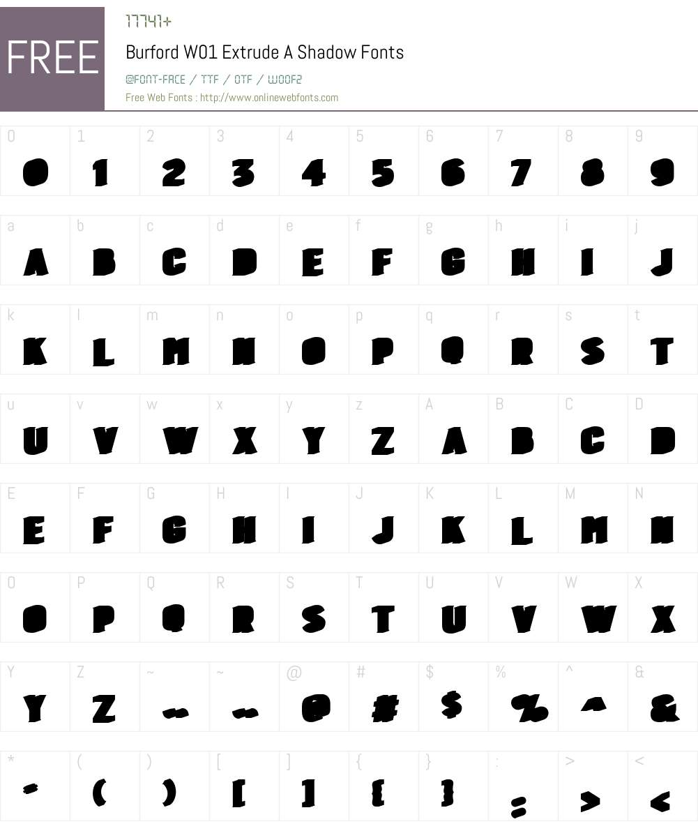 BurfordW01-ExtrudeAShadow Font Screenshots