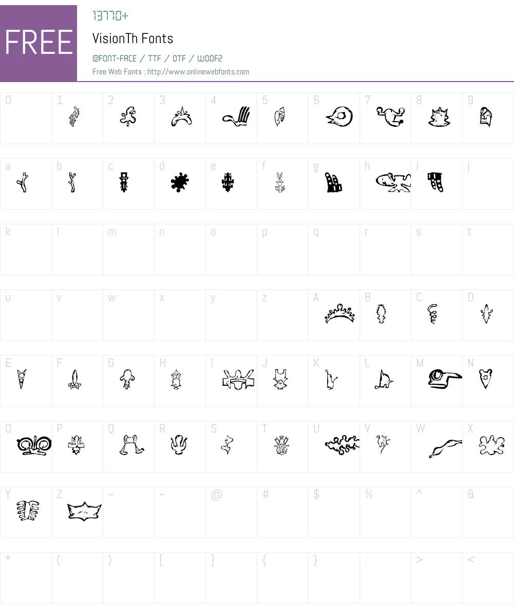 VisionW95-Thing Font Screenshots