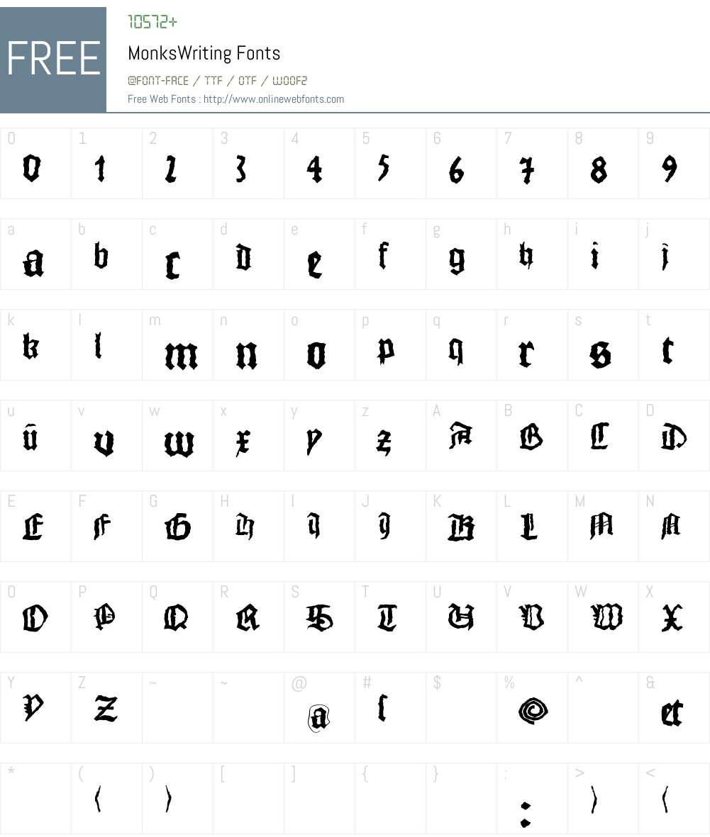 MonksWriting Font Screenshots