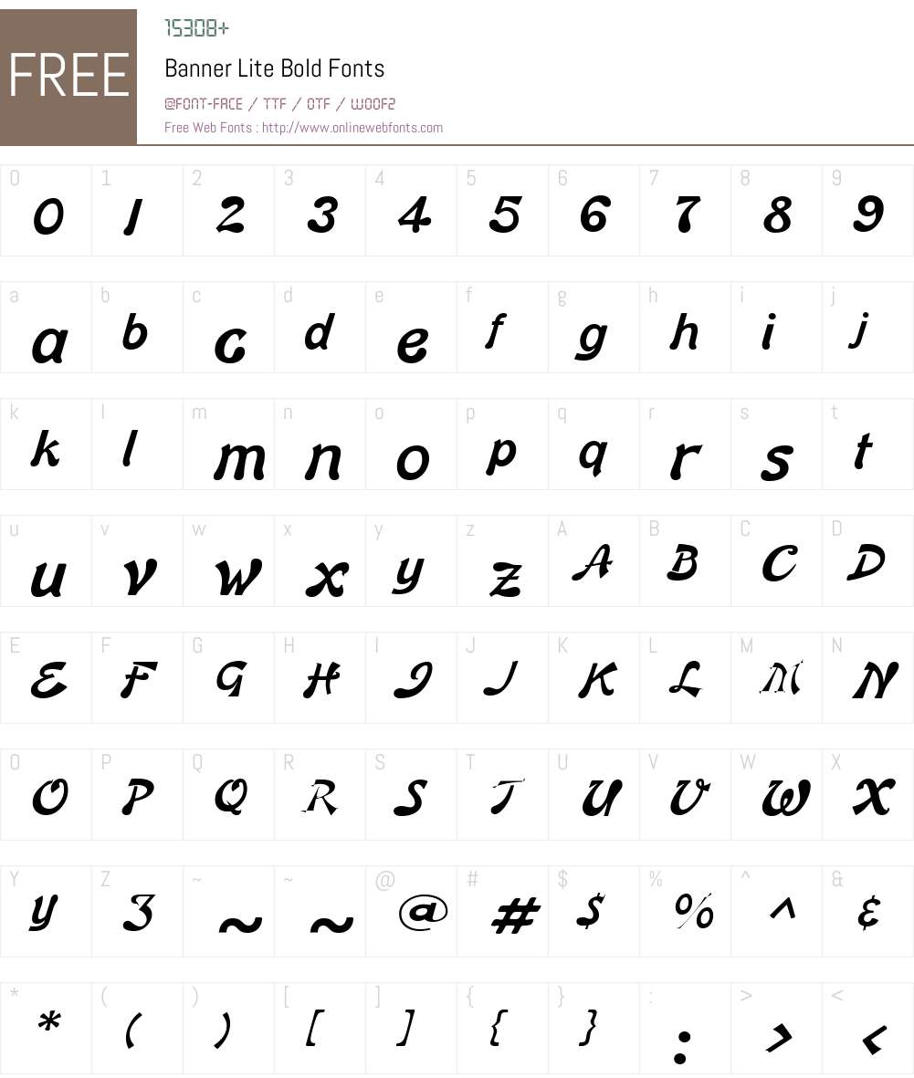 Banner Lite Font Screenshots