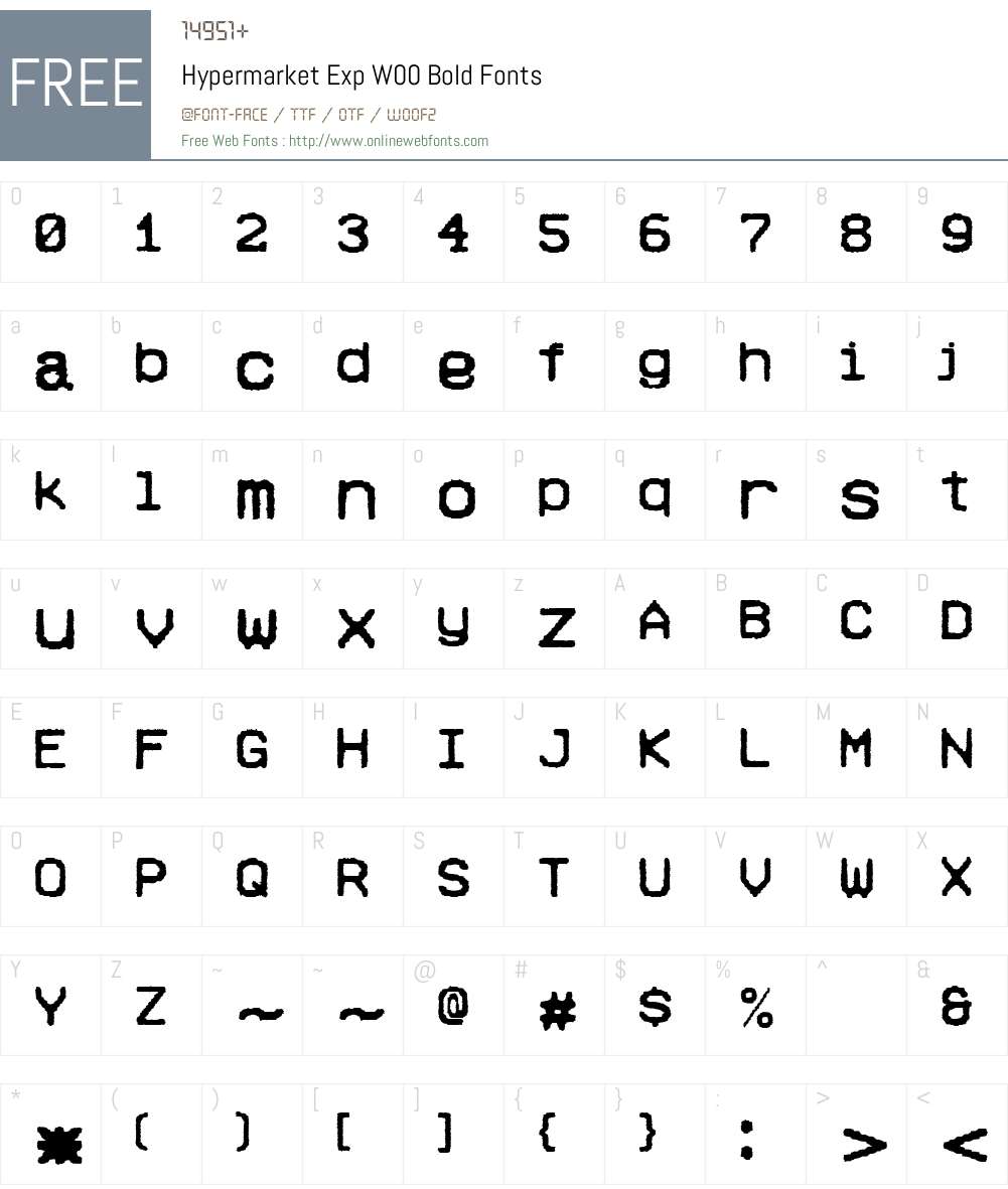 HypermarketExpW00-Bold Font Screenshots