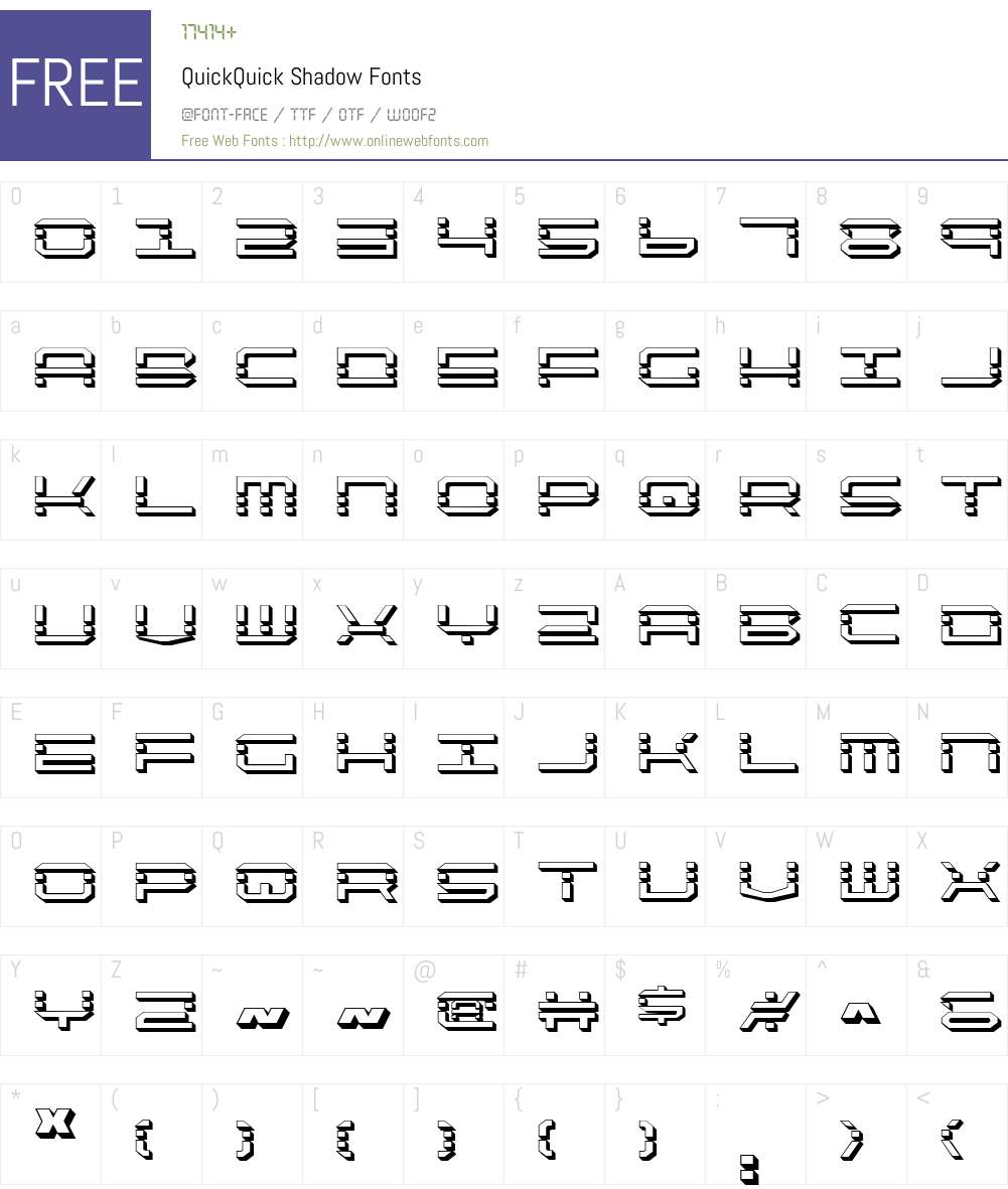 QuickQuick Shadow Font Screenshots