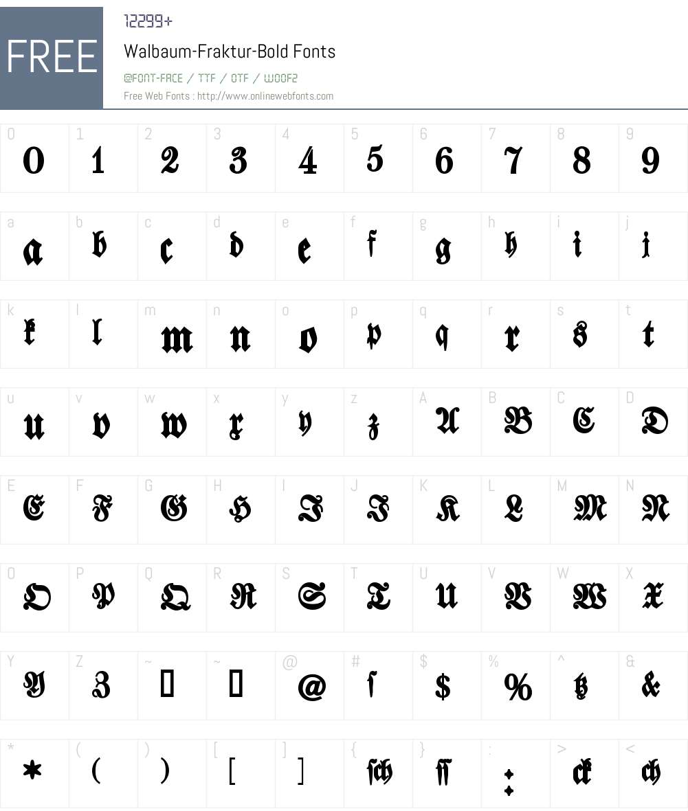 Walbaum Fraktur Font Screenshots